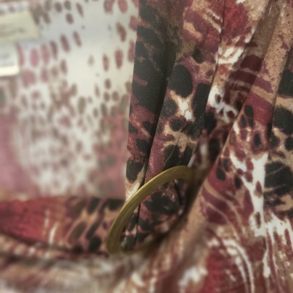 Tradition Cowl Neck Blouse With Buckle Decor At Neck Soft And Trendy S (6 _8 ) - Picture 5 of 6